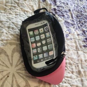 Black and Pink Bike Smartphone Pouch